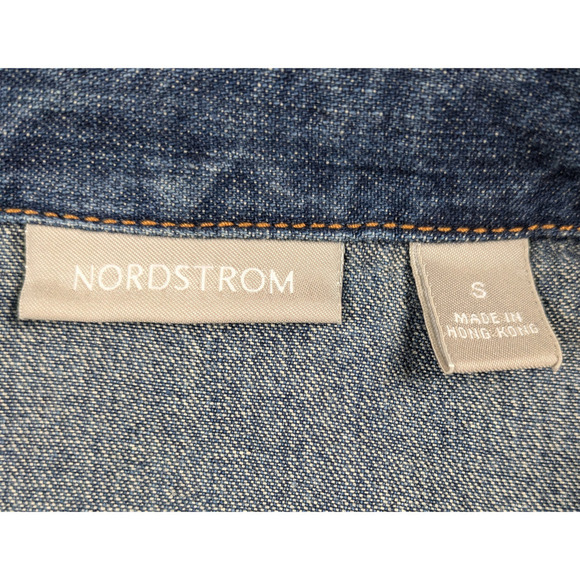 Refreshed - Nordstrom's Upcycled Embellished Denim Jacket Size Small - Picture 6 of 6